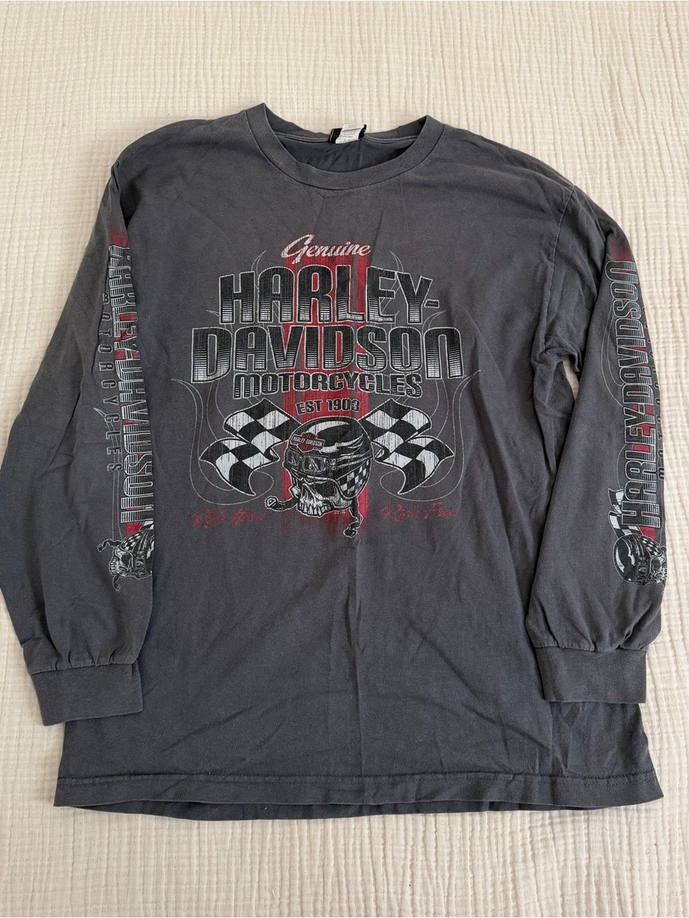 Harley Davidson Grey Long Sleeve T-shirt